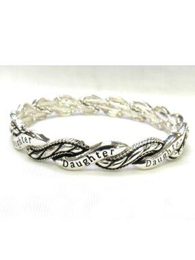Silver Plated Daughter Stretch Bracelet Gift   You will receive one bracelet as